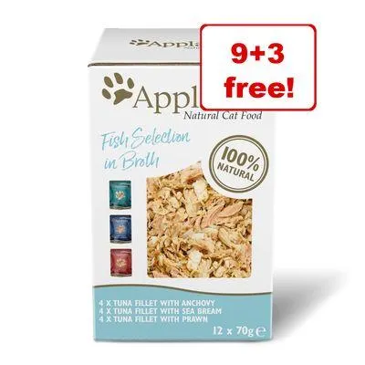 12 x 70g Applaws Adult Wet Cat Food Pouches in Broth - 9 + 3 Free!*