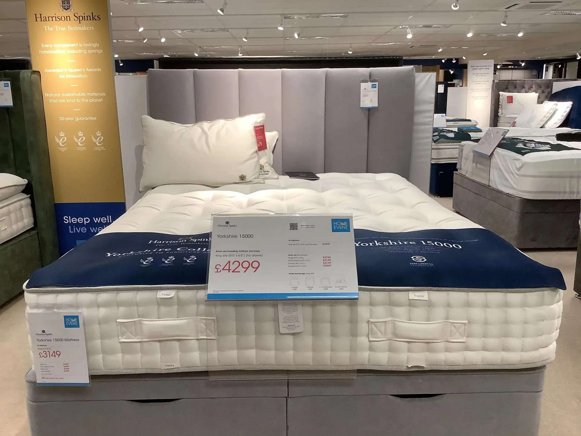 York 15000 King Size Ottoman Bed with Ceder Headboard