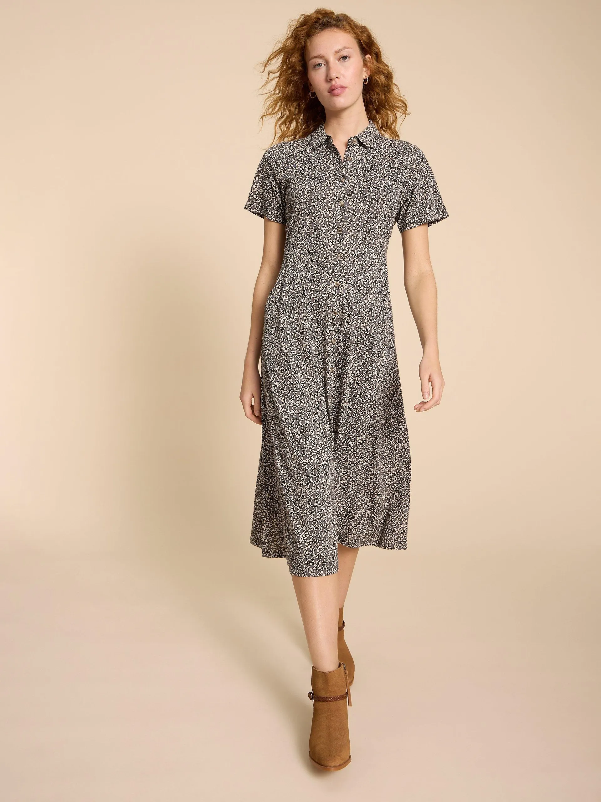 Rua Jersey Print Midi Dress