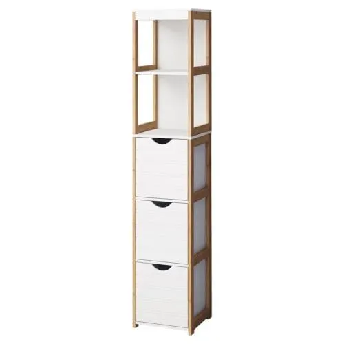 Bamboo Storage Unit & 3 Drawers - 1665 x 350mm
