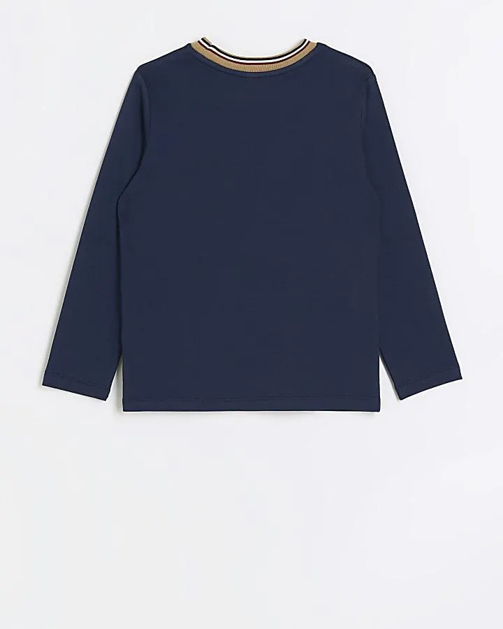 Boys navy RI long sleeve t-shirt