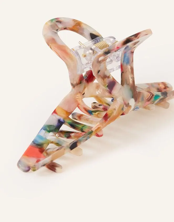 Marbled Resin Twist Claw Clip