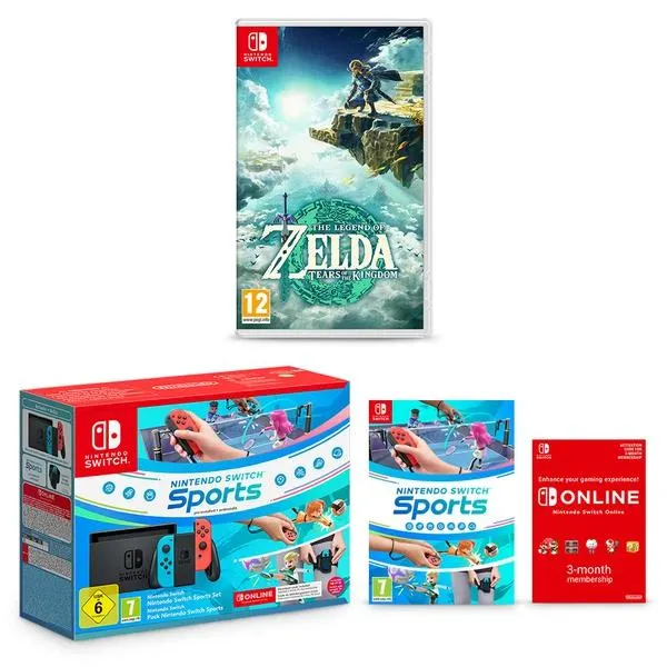 Nintendo Switch Neon Console, Switch Sports & The Legend of Zelda Tears of the Kingdom