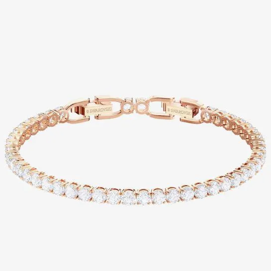Swarovski Tennis Rose Gold Tone White Crystal Bracelet 5464948