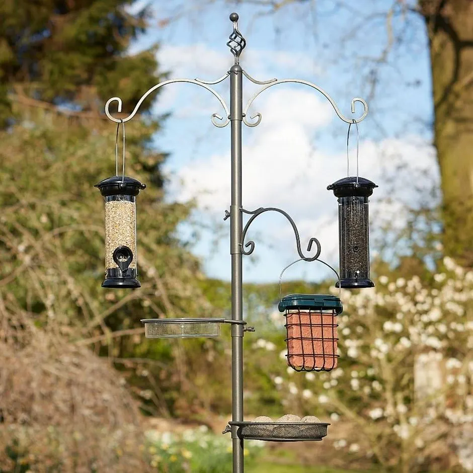 Pewter bird station