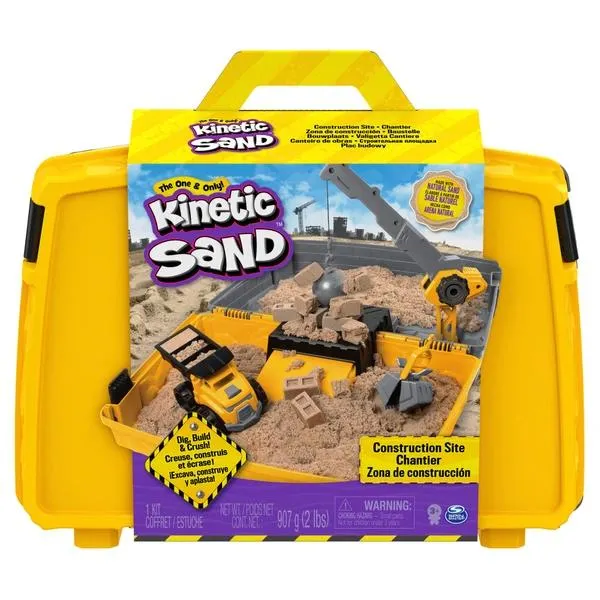 Kinetic Sand Construction Site Folding Sandbox Playset with Vehicle