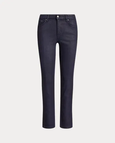 Coated Mid-Rise Straight-Ankle Jean