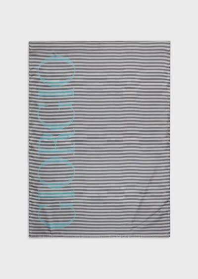 Printed silk stole with logo