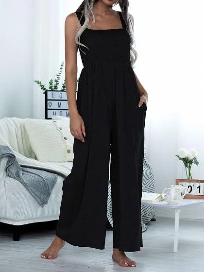 Black Pockets Detail Jumpsuit