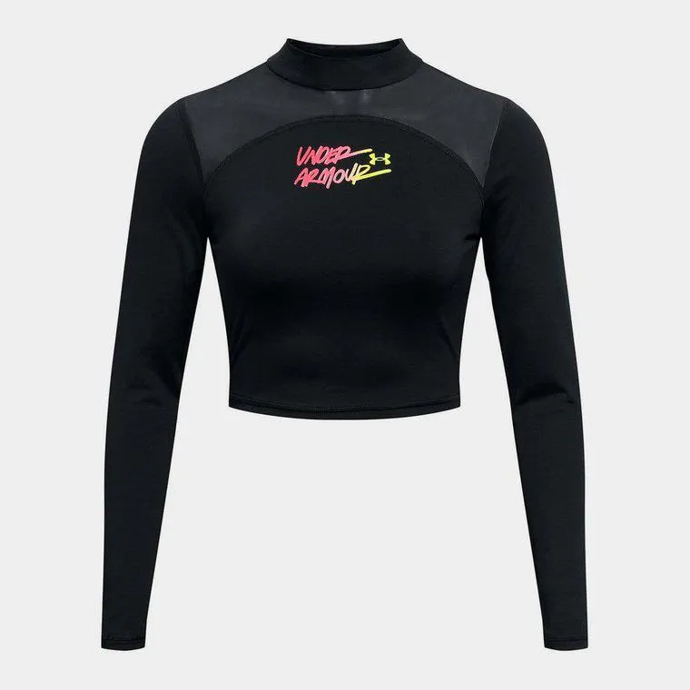 Under Armour Crop Long Sleeve T Shirt Womens