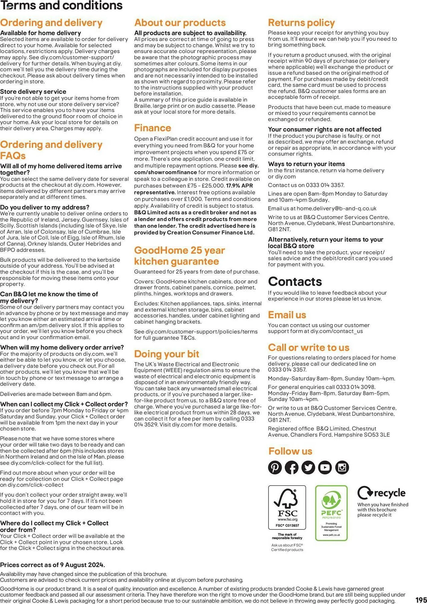 B&Q leaflet from 16 August to 31 March 2025 - Catalogue Page 192