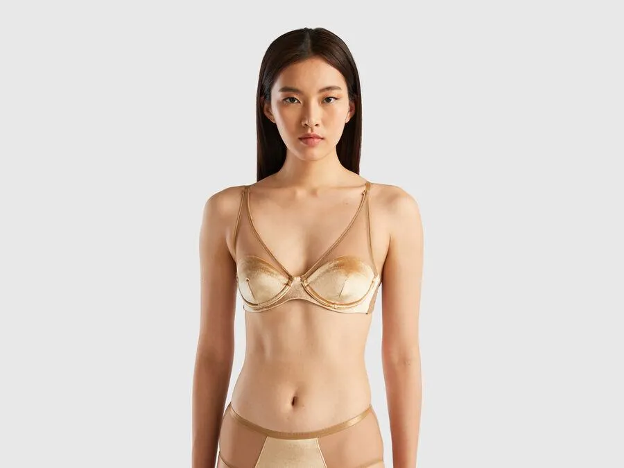 Semi-padded velour bra