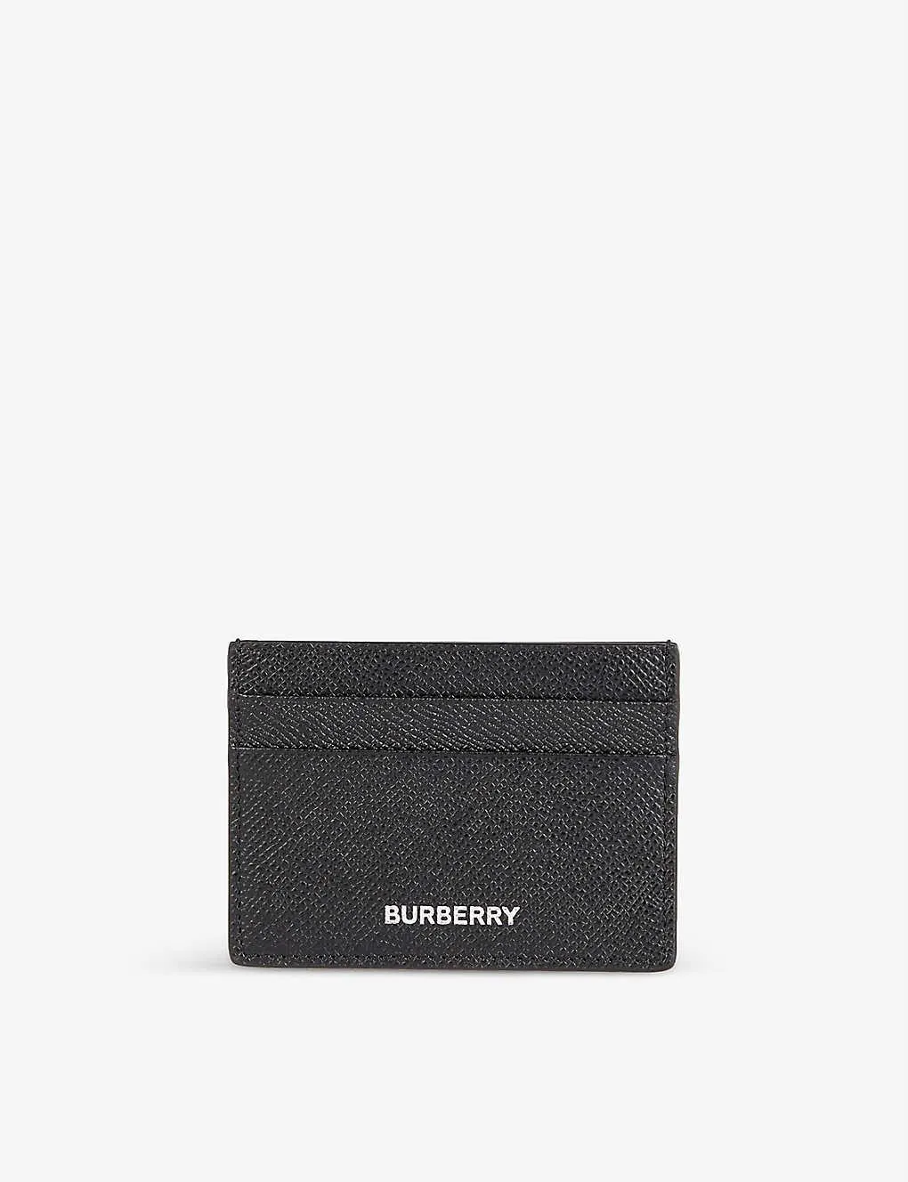 Sandon brand-embossed grained-leather card holder