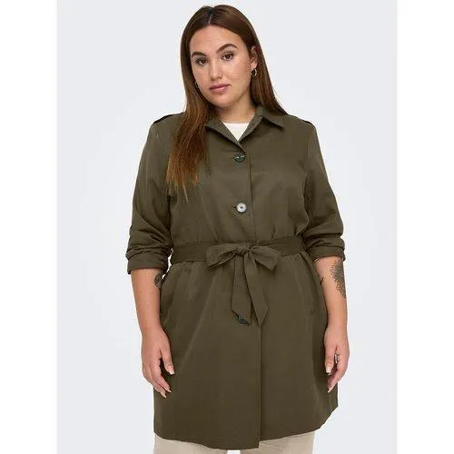 Short Trench Coat with Tie-Waist