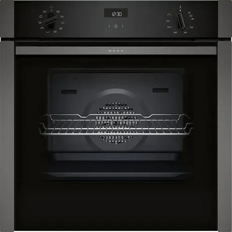 NEFF B3ACE4HG0B 59.4cm Built In Electric Single Oven - Black with Graphite Trim