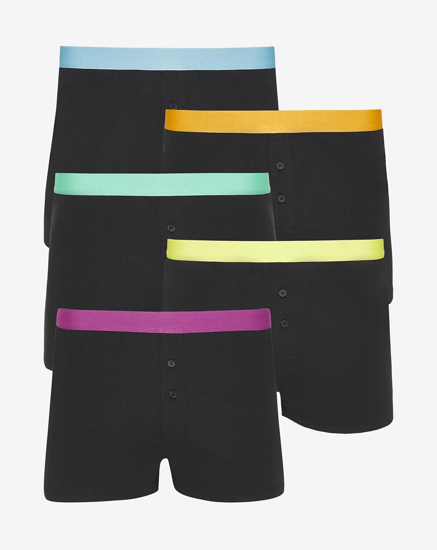 Pack Of 5 Coloured Waistband Loose Boxer