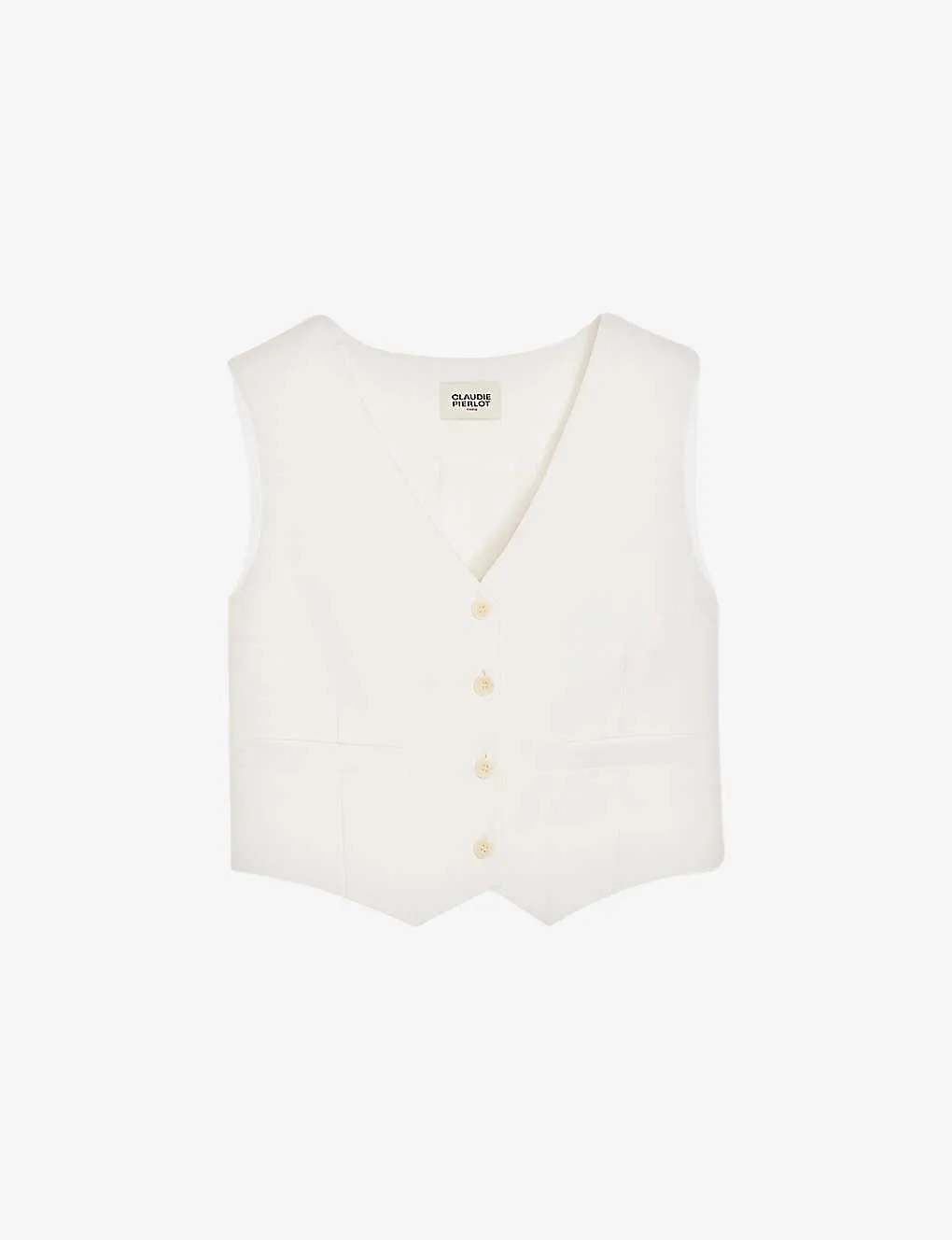 Valex V-neck stretch linen-blend waistcoat
