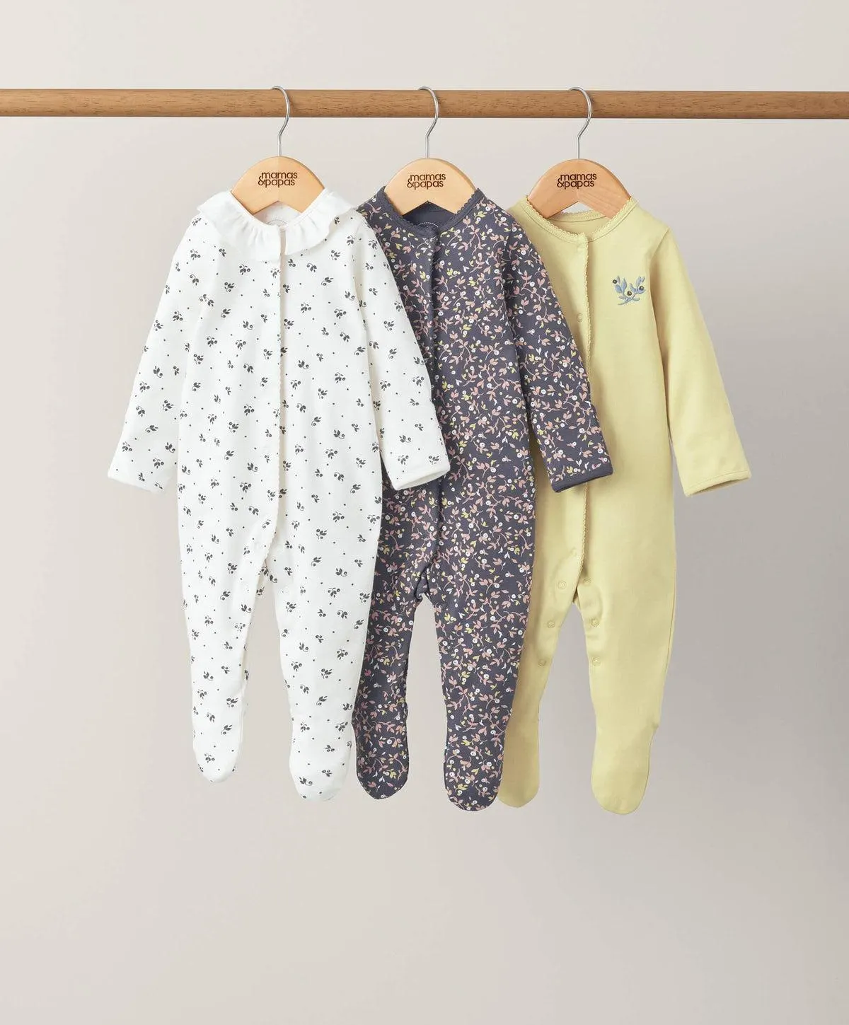 Midnight Secret Garden Sleepsuits (3 Pack)