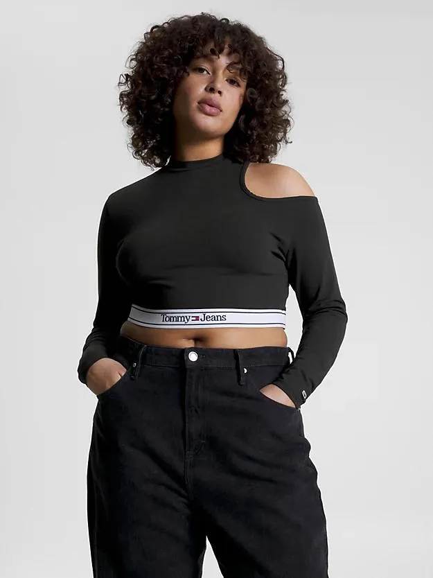 Curve Cutout Detail Long Sleeve Crop Top