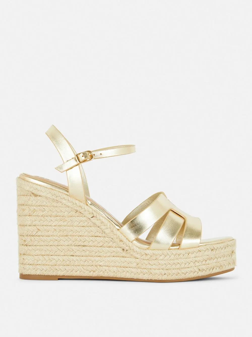 „Paula Echevarría“ Keilsandaletten mit überkreuzten Riemchen