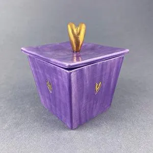 Lidded Box with Heart - Purple