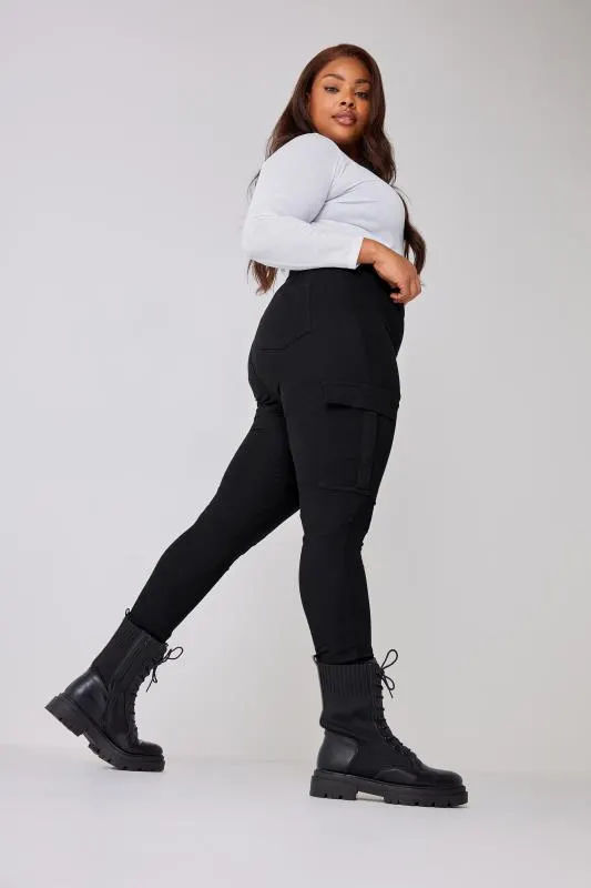 YOURS Curve Black Cargo GRACE Jeggings