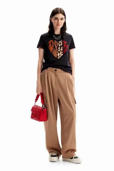 Animal print patch T-shirt