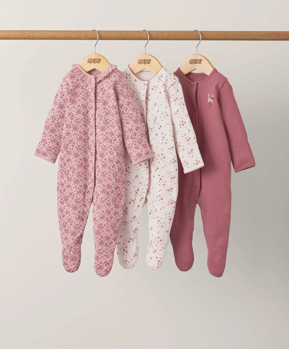 Scarlet Blooms Sleepsuits (3 Pack)