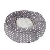 Pets at Home Grey Spotty Donut Cat Bed