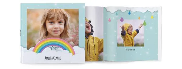 Fluffy rainbow clouds