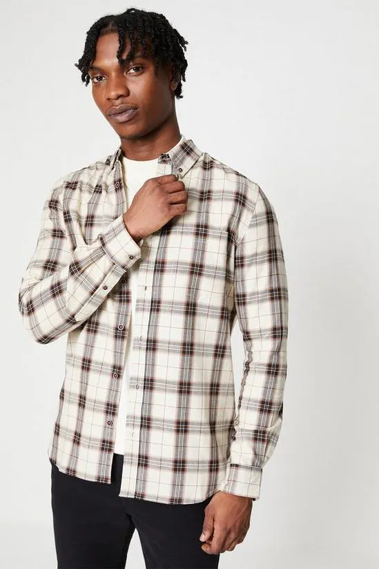 Ecru Button Down Check Shirt