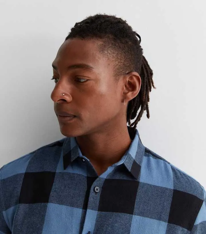 Blue Check Long Sleeve Relaxed Fit Shirt