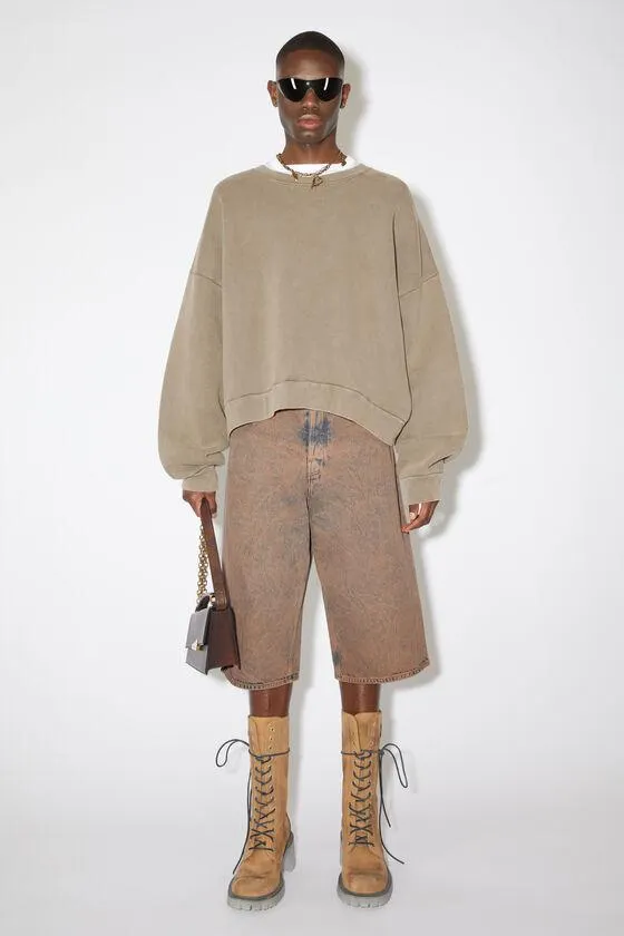 Loose fit denim shorts