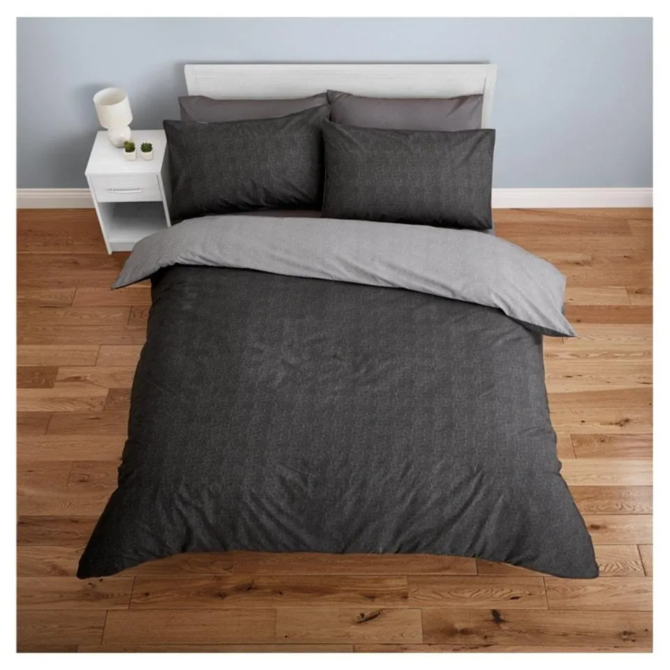 F&F Home Bedding Black Reversible Duvet Set King