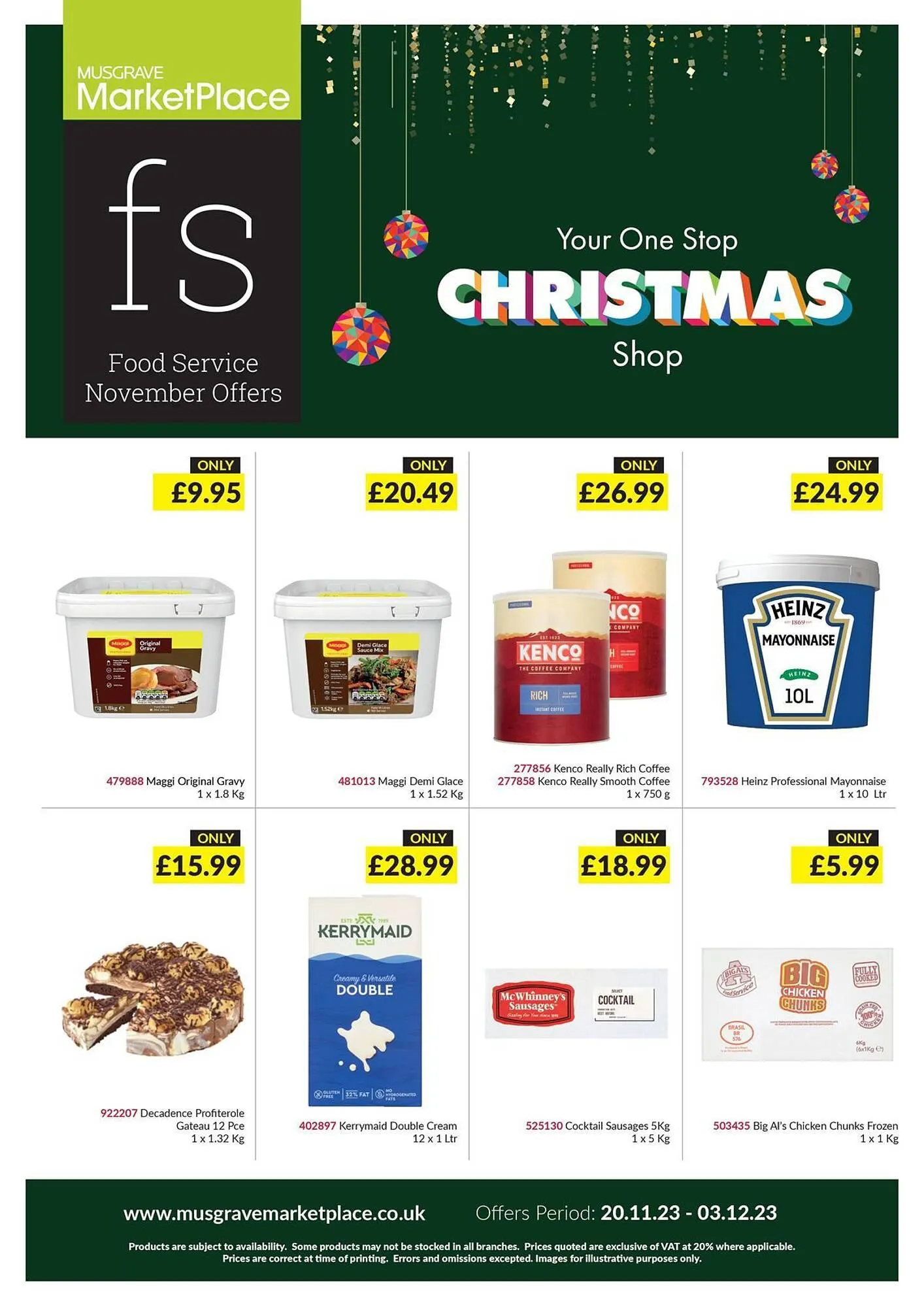 Musgrave MarketPlace leaflet from 22 November to 3 December 2023 - Catalogue Page 1