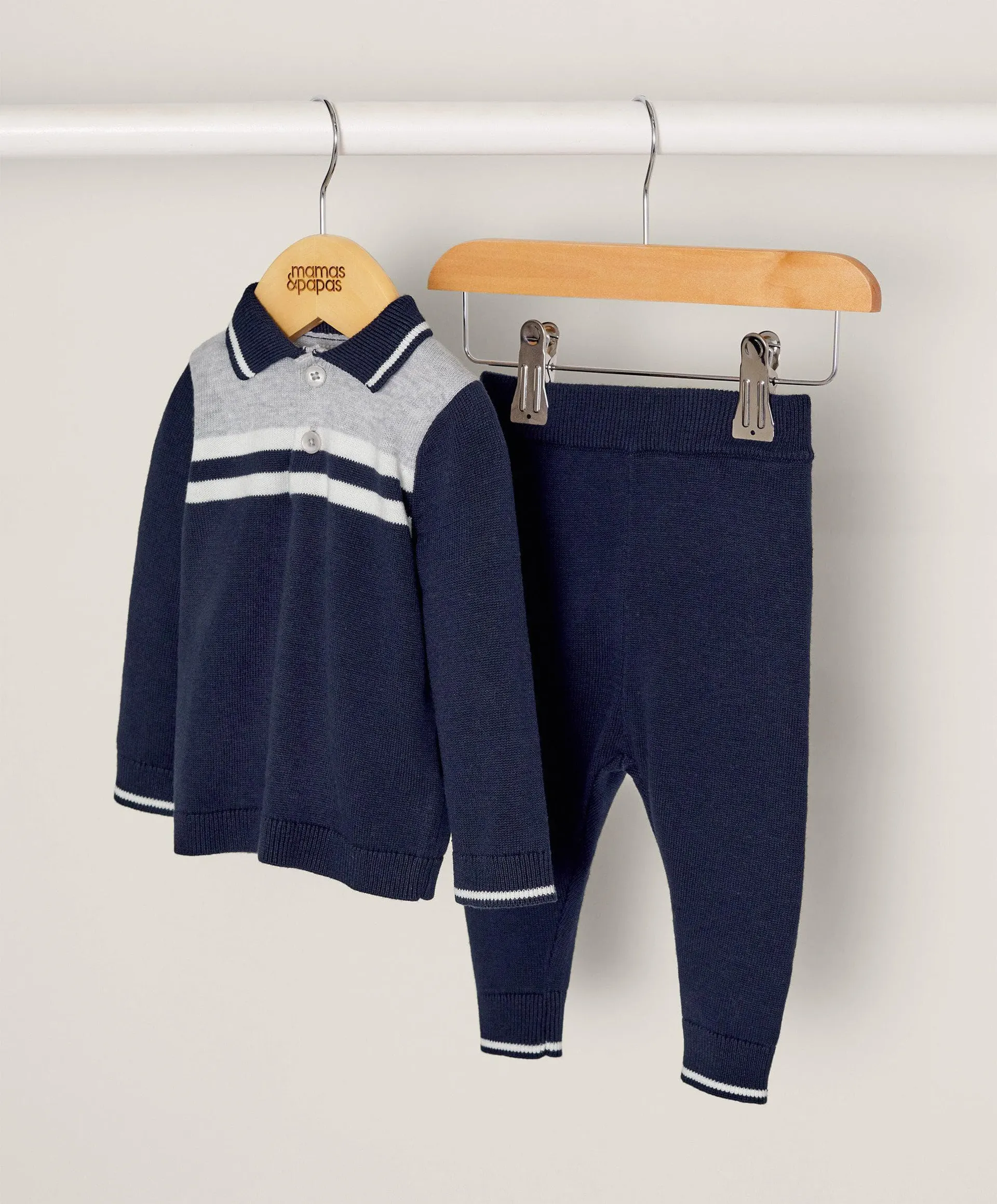 Navy Knit Outfit Set