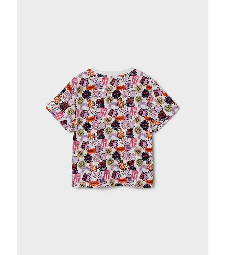 Name It Pink Cotton Logo Print T-Shirt
