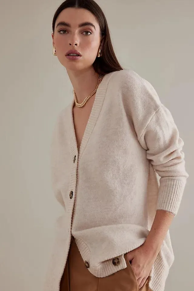 Selected Femme Maline Wool-Blend Long Cardigan