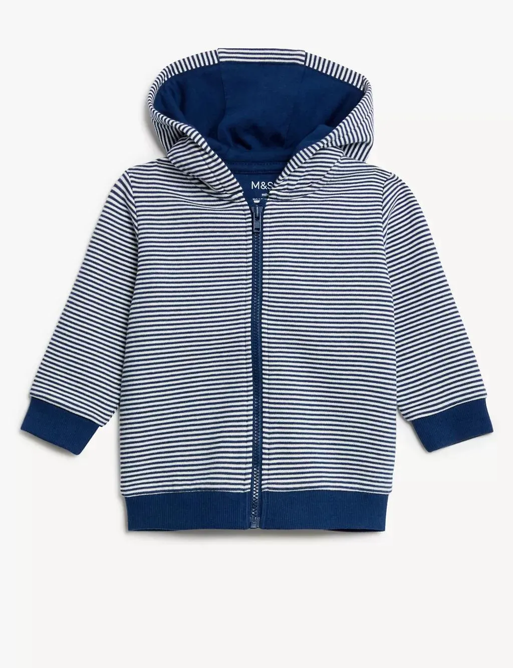 Cotton Rich Striped Zip Hoodie (0-3 Yrs)