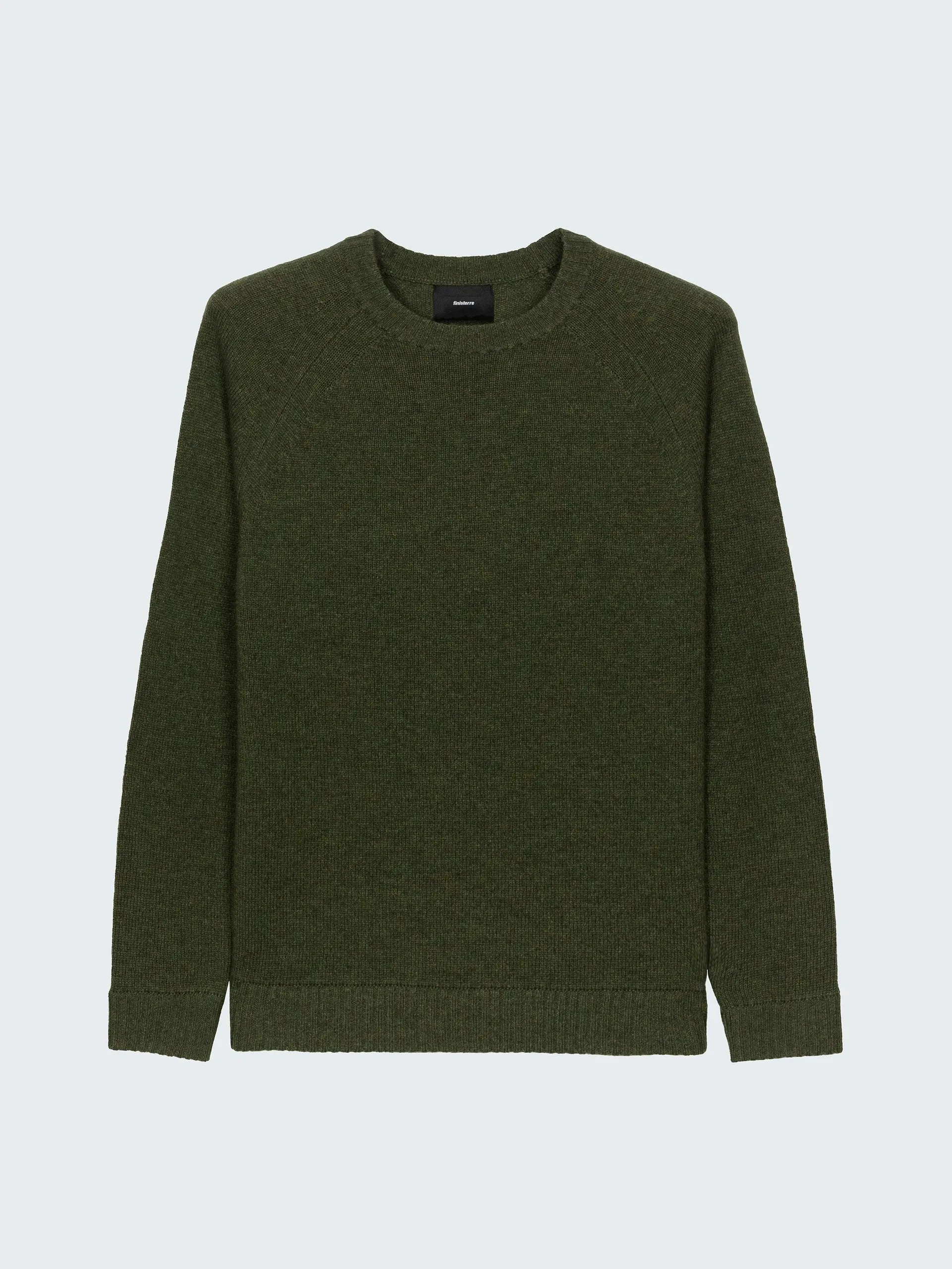 Knitted sweatshirt style wool blend jumper in olive green