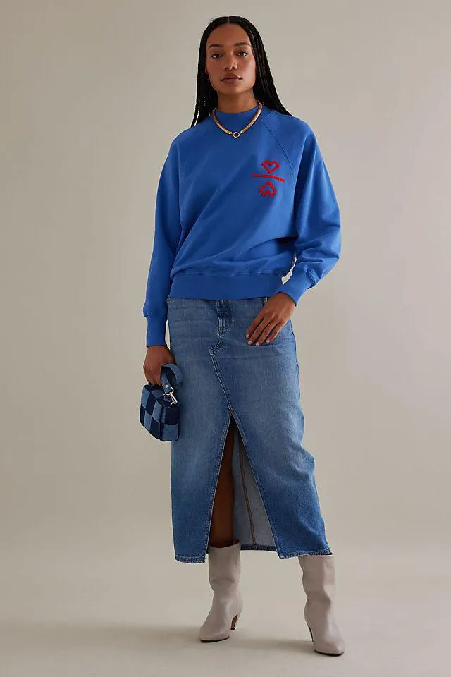 Thinking MU Fantine Two-Hearts Organic Cotton Crew Neck Sweatshirt