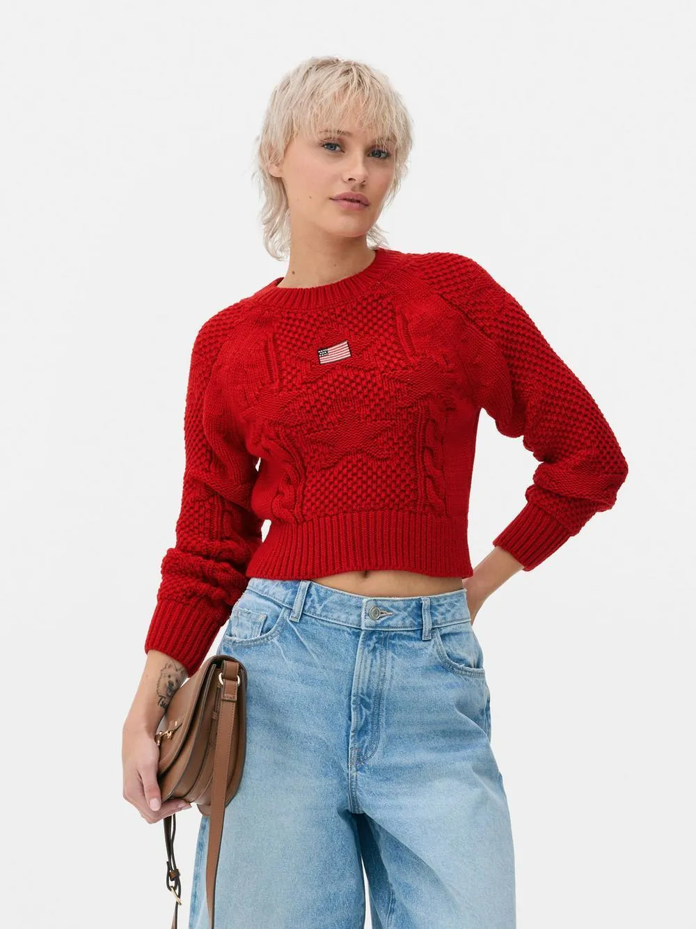 American Flag Cable Knit Jumper