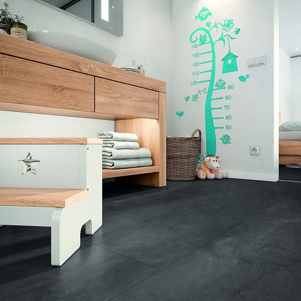 EGGER HOME Anthracite Slate Tile 8mm Aqua+ Laminate Flooring - 2.53 sqm Pack