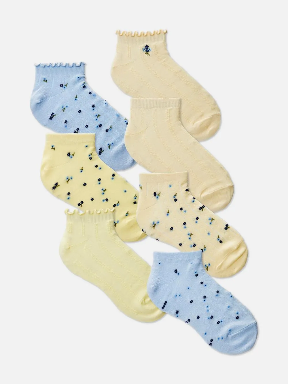 7pk Floral Trainer Socks