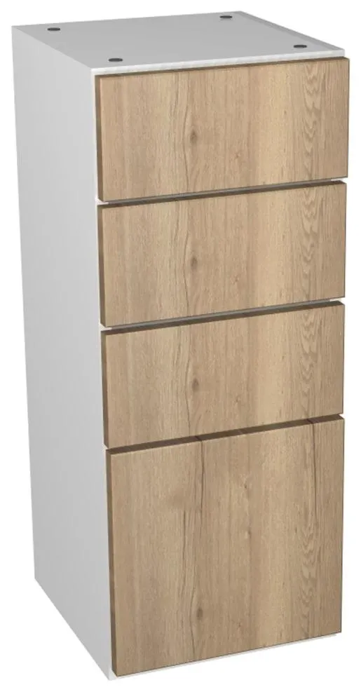 Wickes Vienna Oak 4 Drawer Storage Unit - 300 x 735mm