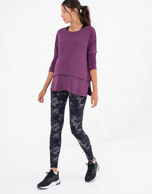 Black Cherry Eco-Dyed Modal Maternity & Nursing Top