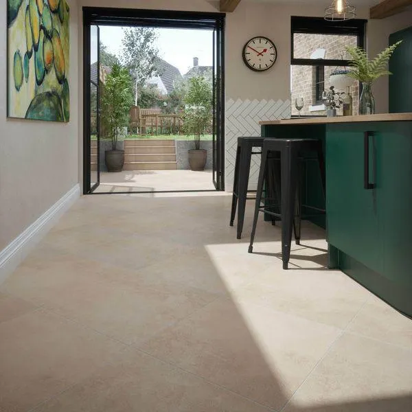 Cimento Beige Concrete Effect 600x600 Wall and Floor Tile