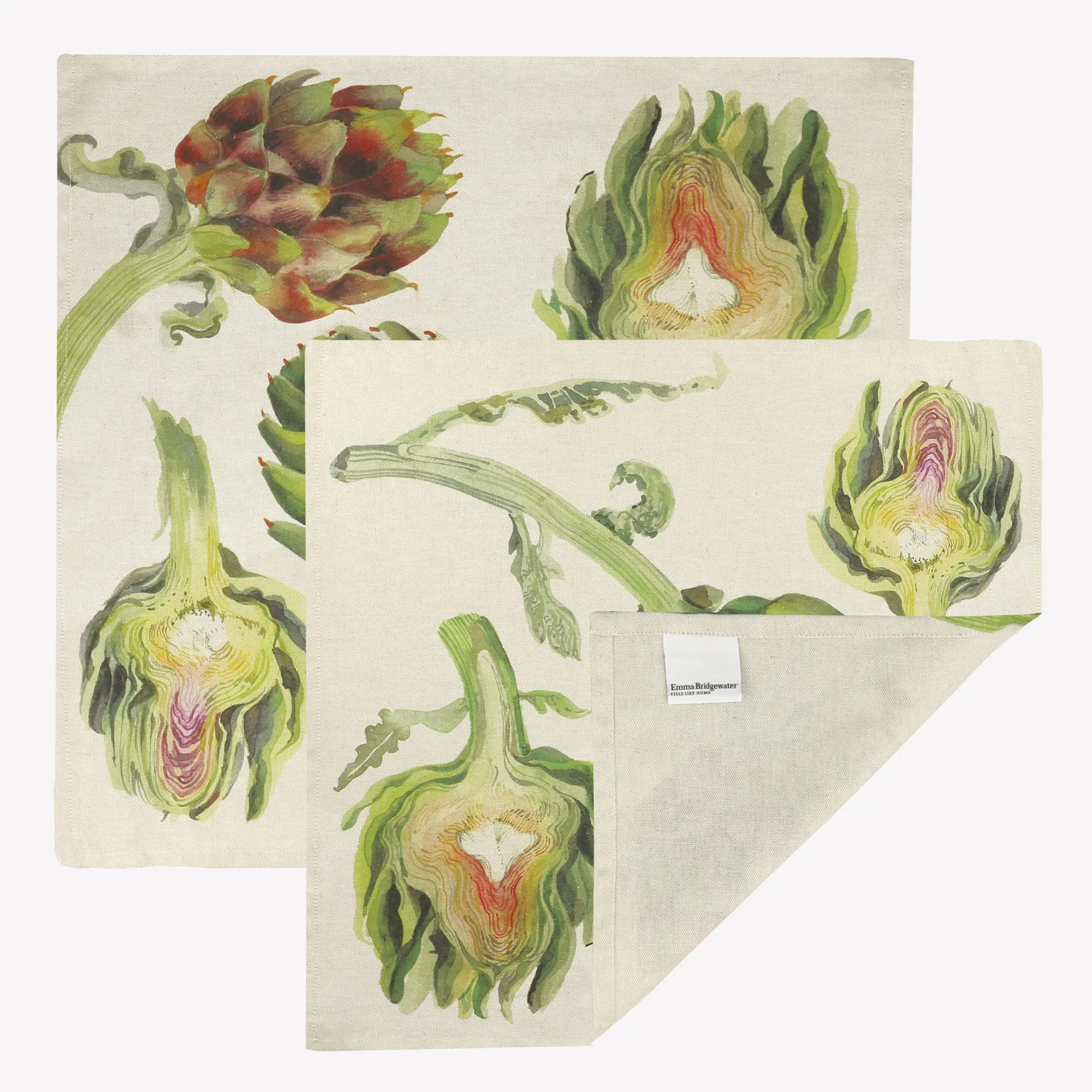 Artichokes Set of 2 Linen Blend Napkins