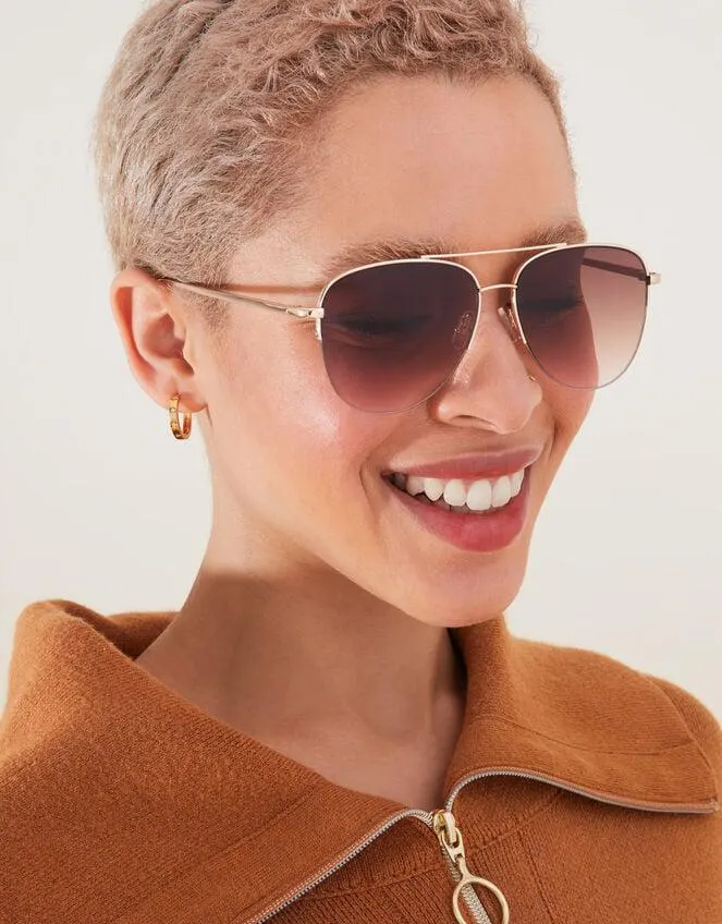 Half Frame Aviator Sunglasses
