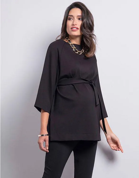 Black Ponte Maternity Top